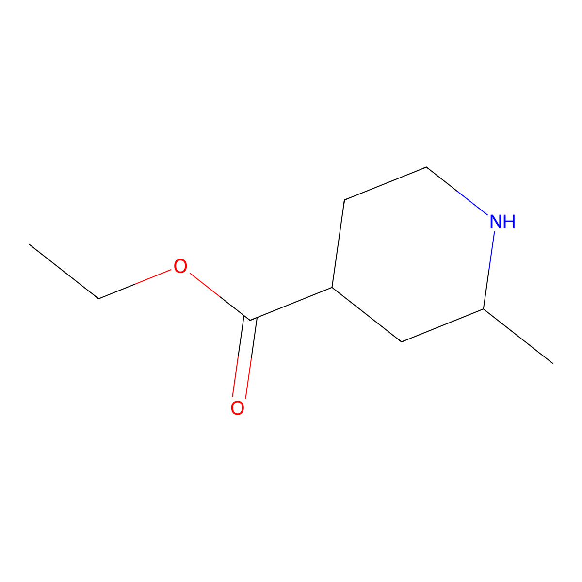 rac-ethyl (2R,4R)-2-methylpiperidine-4-carboxylate molecular structure, CAS 782428-48-2