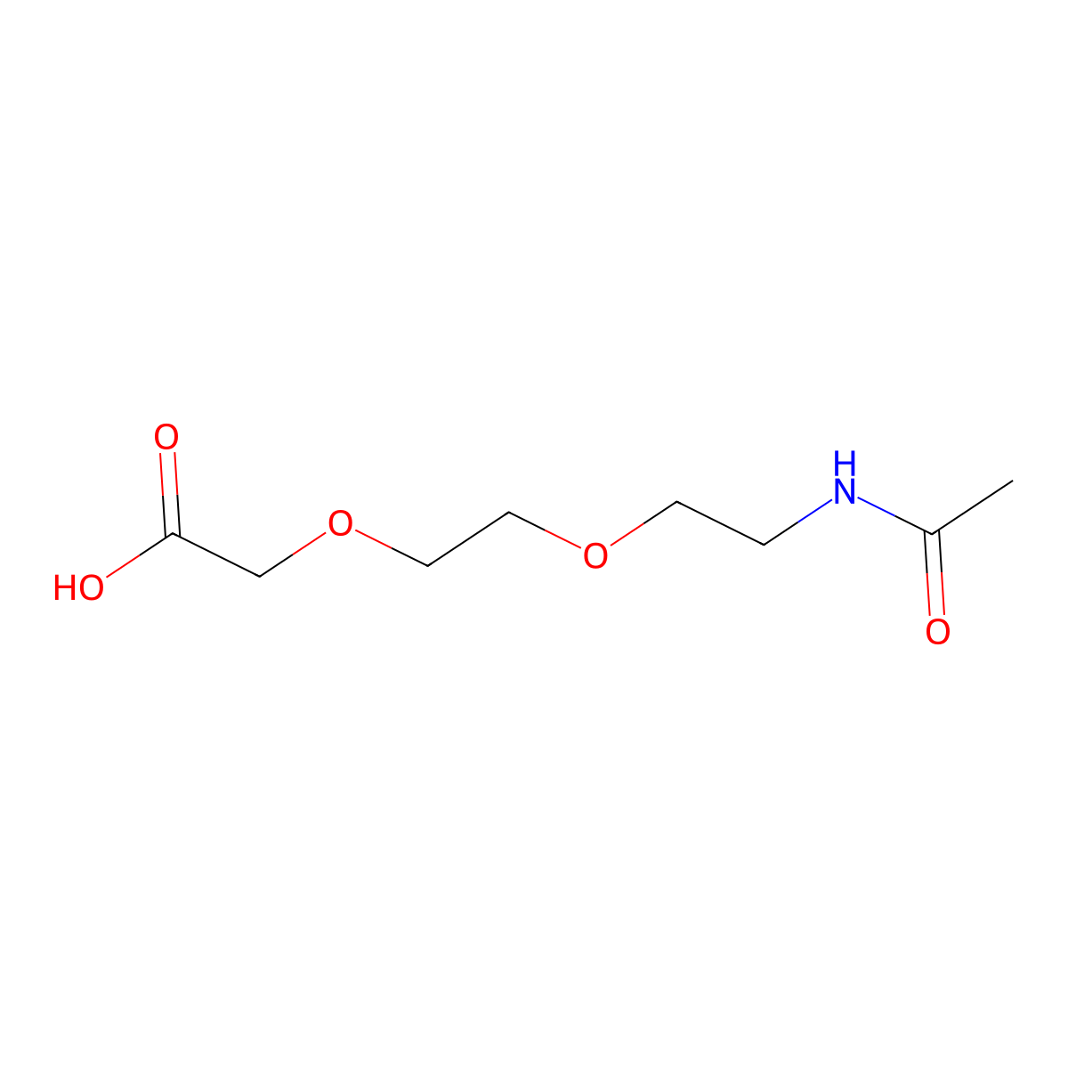 2-(2-(2-Acetamidoethoxy)ethoxy)acetic acid molecular structure, CAS 782428-88-0