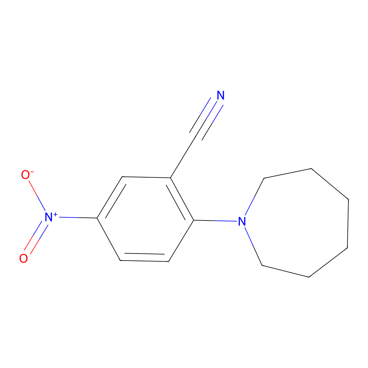 2-Azepan-1-yl-5-nitrobenzonitrile molecular structure, CAS 78243-61-5