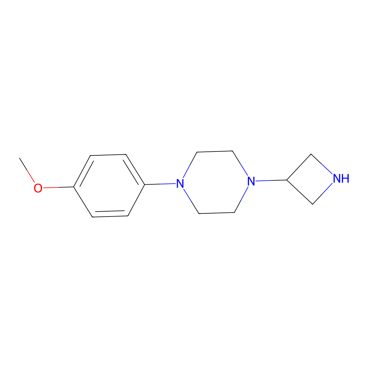 1-(Azetidin-3-yl)-4-(4-methoxyphenyl)piperazine molecular structure, CAS 782435-00-1