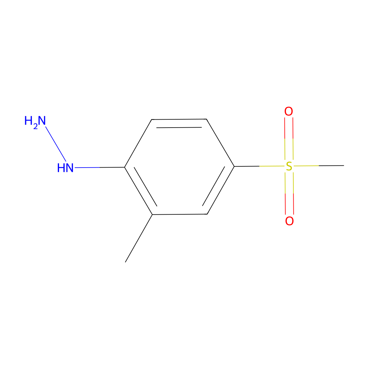 (2-Methyl-4-(methylsulfonyl)phenyl)hydrazine molecular structure, CAS 782436-54-8