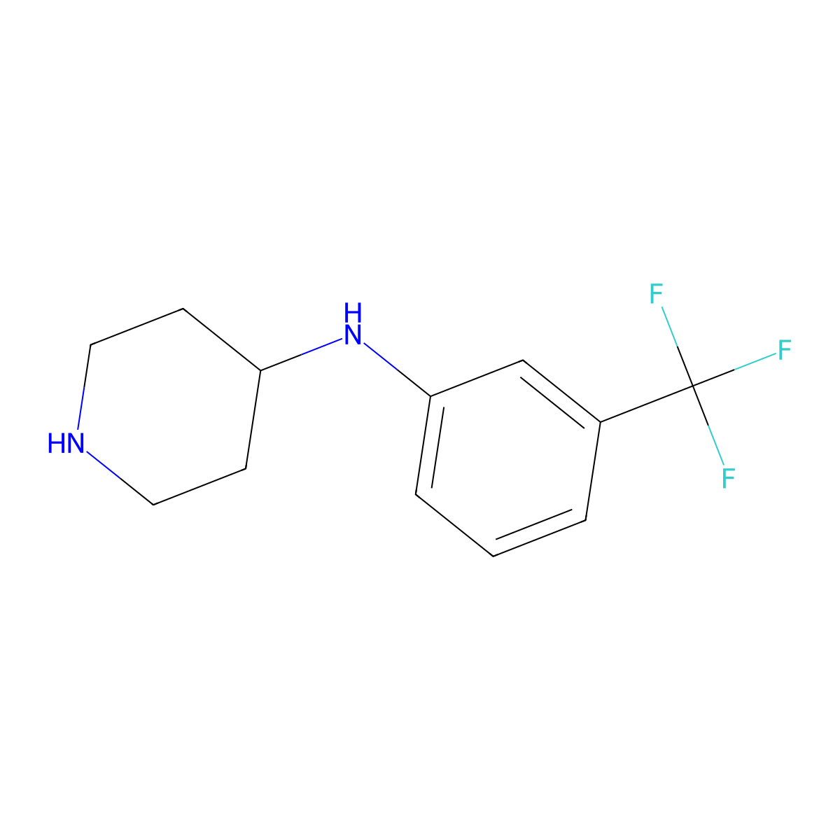 N-[3-(trifluoromethyl)phenyl]piperidin-4-amine molecular structure, CAS 782446-06-4