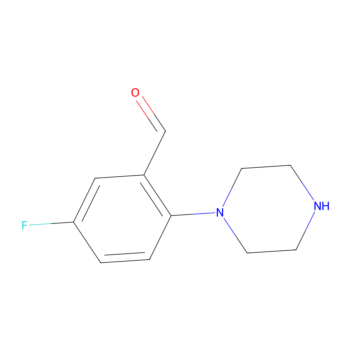 5-Fluoro-2-(piperazin-1-YL)benzaldehyde molecular structure, CAS 782449-67-6