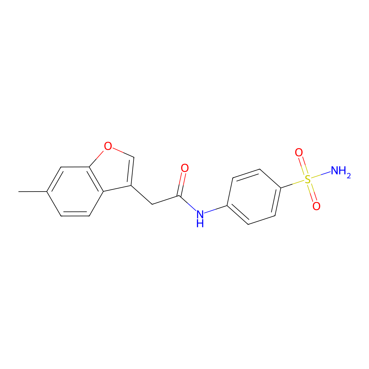 2-(6-methyl-1-benzofuran-3-yl)-N-(4-sulfamoylphenyl)acetamide molecular structure, CAS 782453-82-1