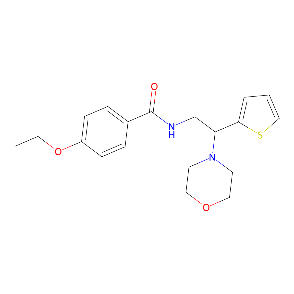 4-ethoxy-N-[2-(morpholin-4-yl)-2-(thiophen-2-yl)ethyl]benzamide molecular structure, CAS 782454-88-0