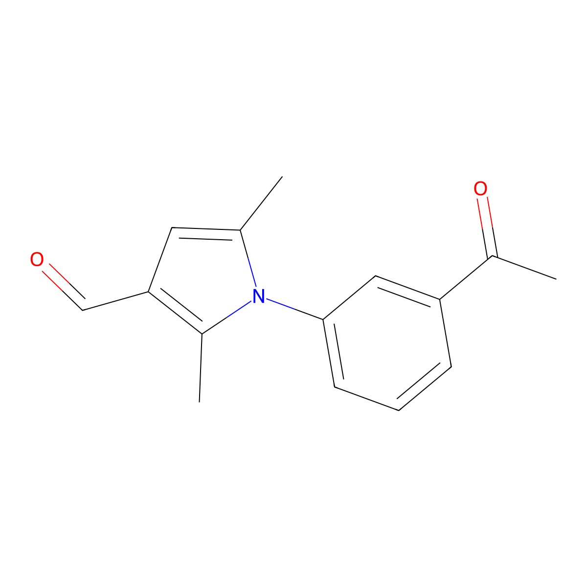 1-(3-acetylphenyl)-2,5-dimethyl-1H-pyrrole-3-carbaldehyde molecular structure, CAS 782456-12-6
