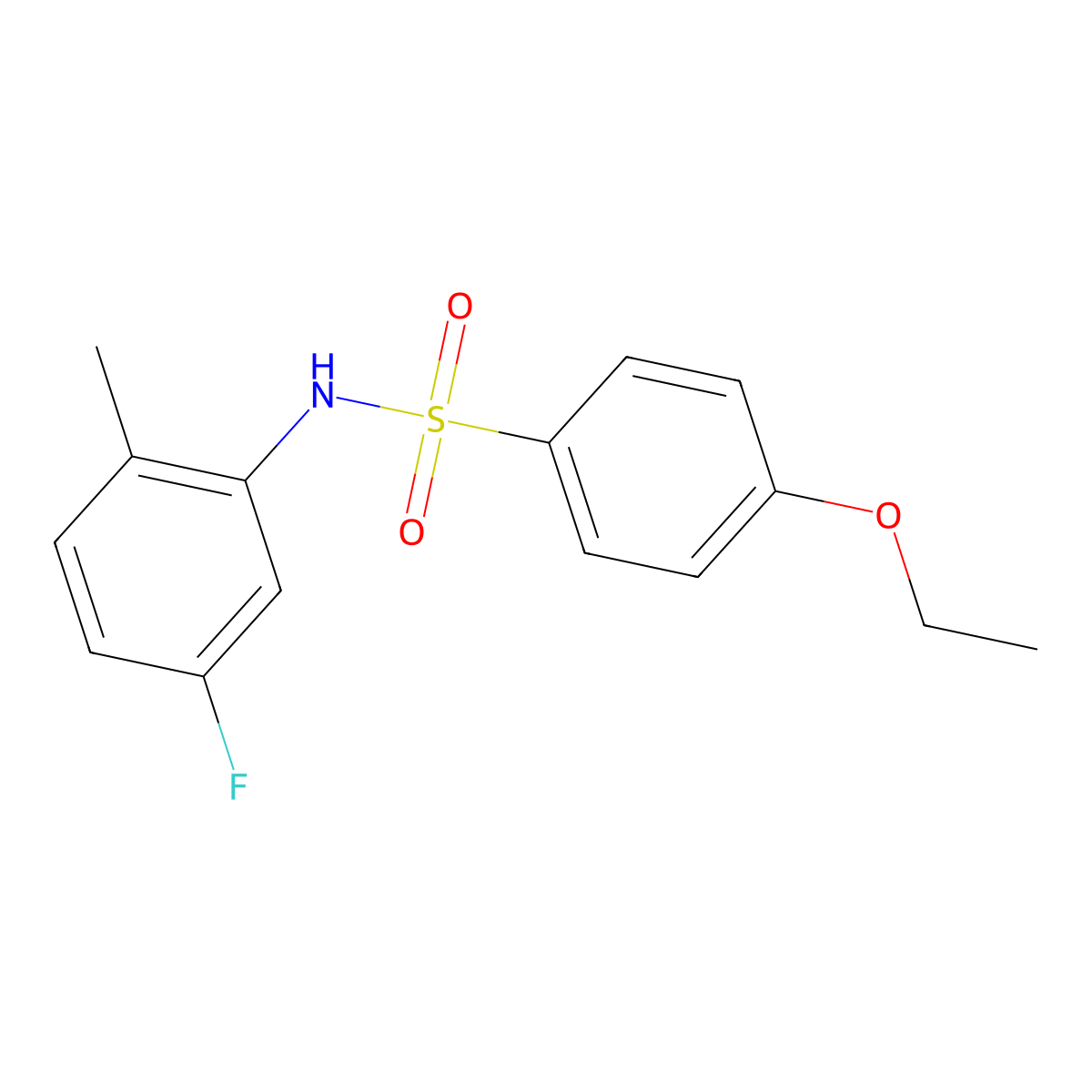 4-ethoxy-N-(5-fluoro-2-methylphenyl)benzenesulfonamide molecular structure, CAS 782458-20-2