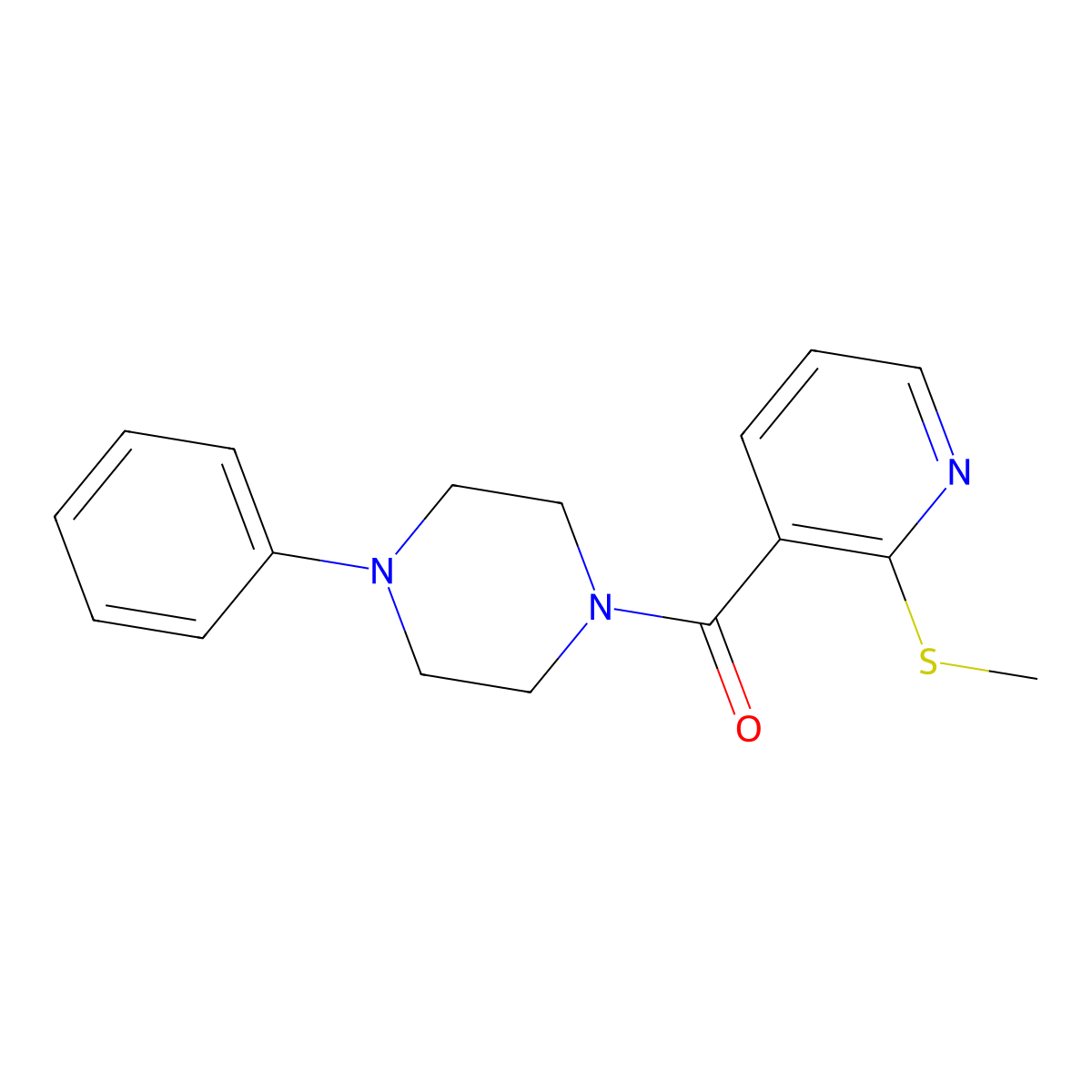 1-[2-(Methylsulfanyl)pyridine-3-carbonyl]-4-phenylpiperazine molecular structure, CAS 782458-75-7