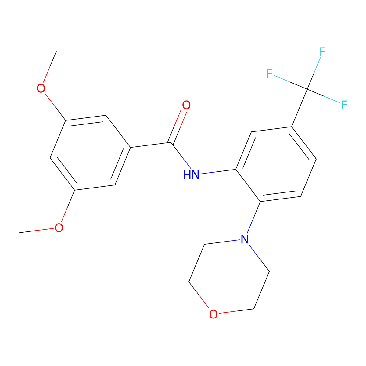 3,5-dimethoxy-N-[2-morpholin-4-yl-5-(trifluoromethyl)phenyl]benzamide molecular structure, CAS 782458-89-3