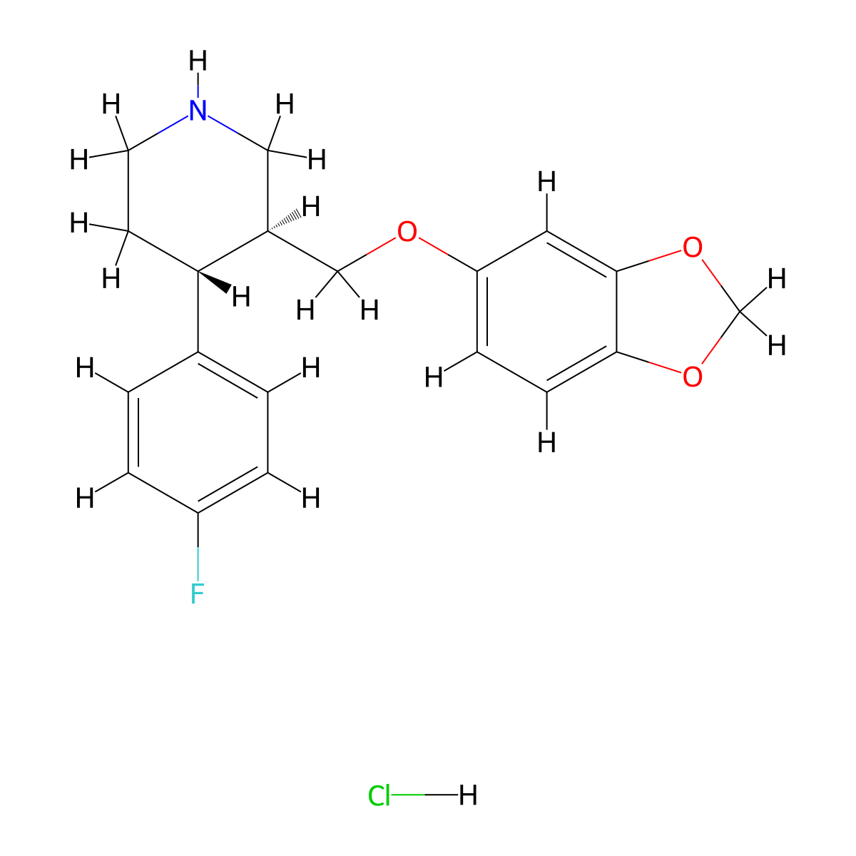 Paroxetine Hydrochloride molecular structure, CAS 78246-49-8