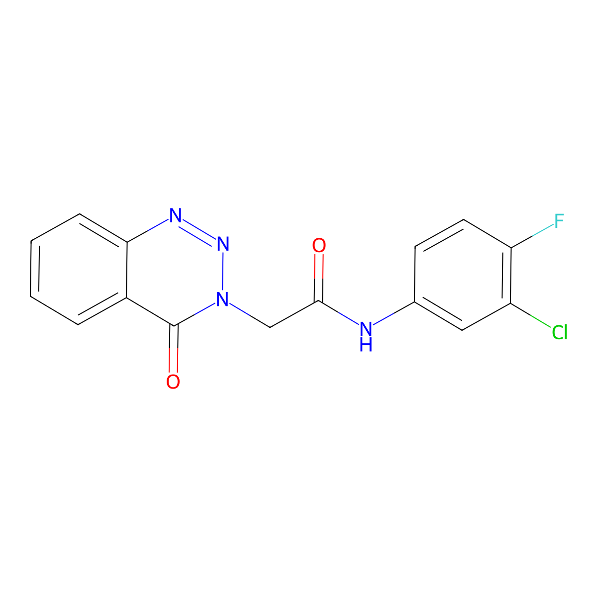 N-(3-chloro-4-fluorophenyl)-2-(4-oxo-1,2,3-benzotriazin-3(4H)-yl)acetamide molecular structure, CAS 782462-08-2
