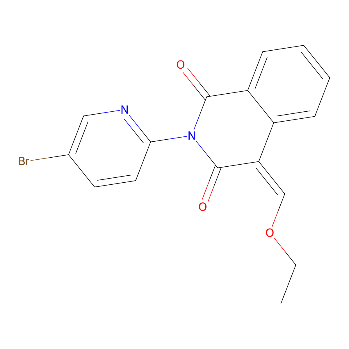 2-(5-Bromo-2-pyridinyl)-4-(ethoxymethylene)-1,3(2H,4H)-isoquinolinedione molecular structure, CAS 782462-72-0