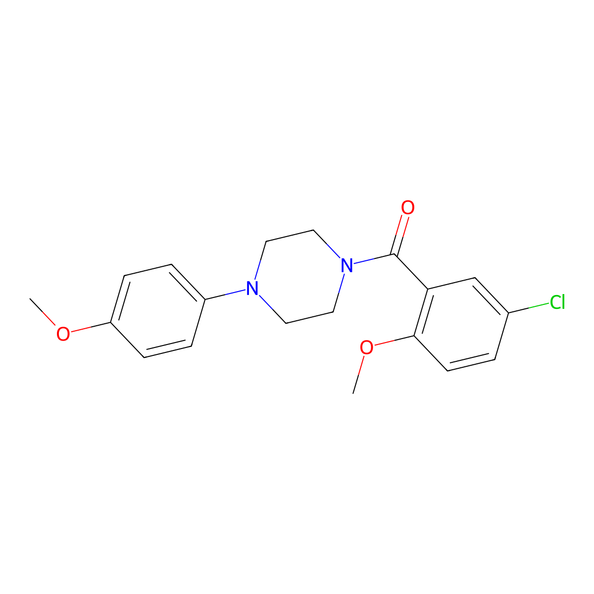 (5-Chloro-2-methoxyphenyl)-[4-(4-methoxyphenyl)piperazin-1-yl]methanone molecular structure, CAS 782466-66-4