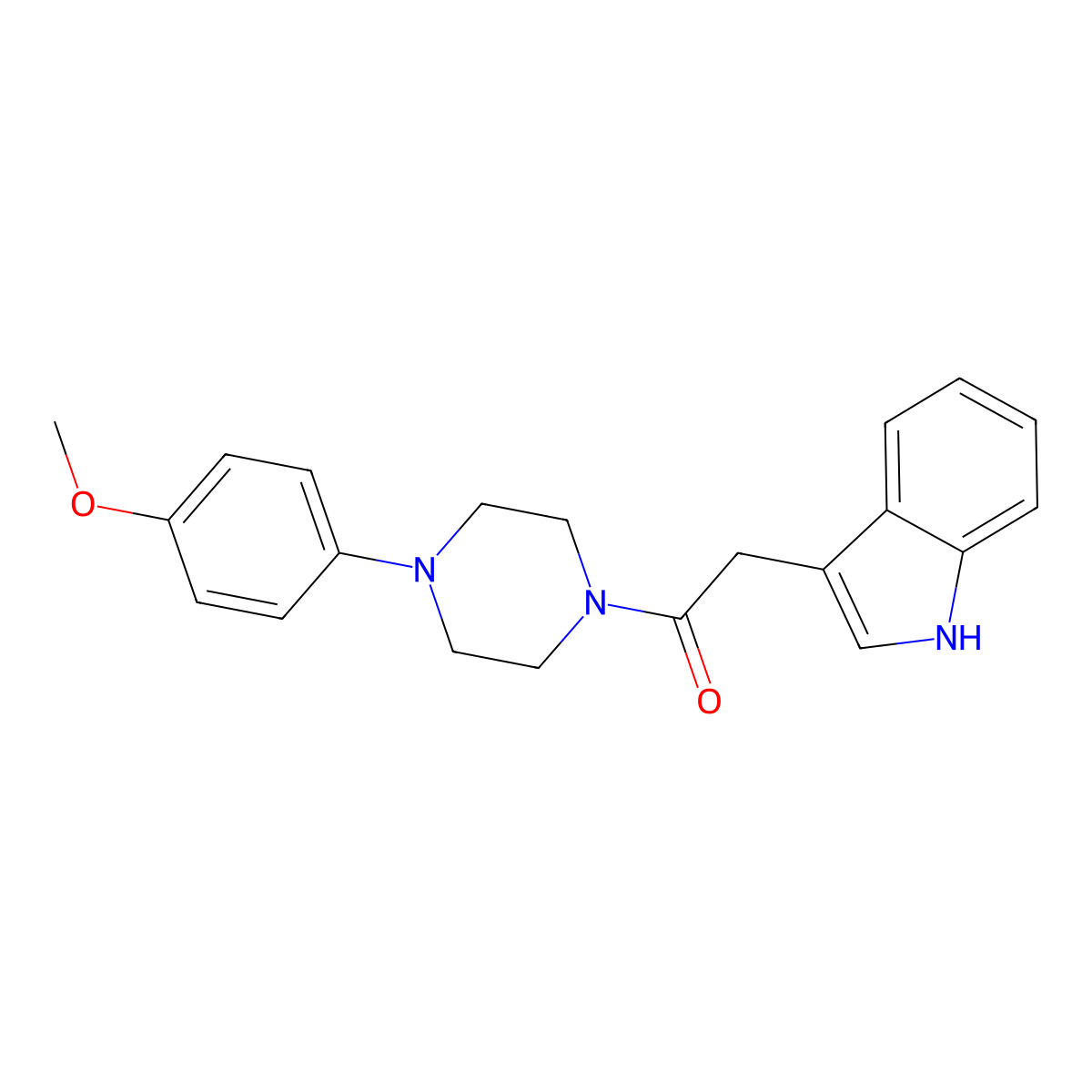 2-(1H-indol-3-yl)-1-[4-(4-methoxyphenyl)piperazin-1-yl]ethanone molecular structure, CAS 782466-68-6