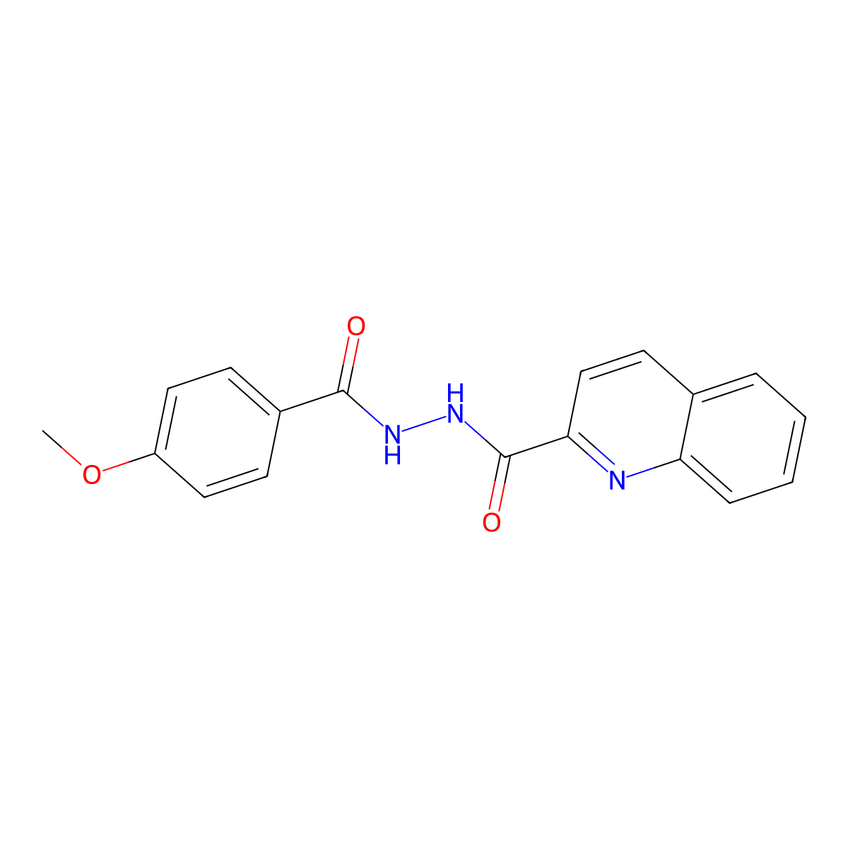 N'-(4-methoxybenzoyl)quinoline-2-carbohydrazide molecular structure, CAS 782469-25-4