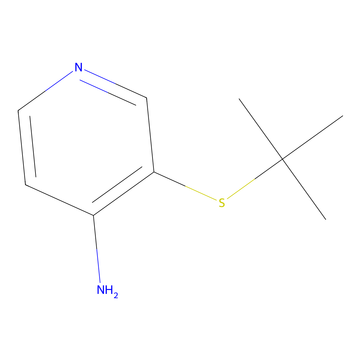 3-tert-Butylsulfanyl-pyridin-4-ylamine molecular structure, CAS 782479-87-2