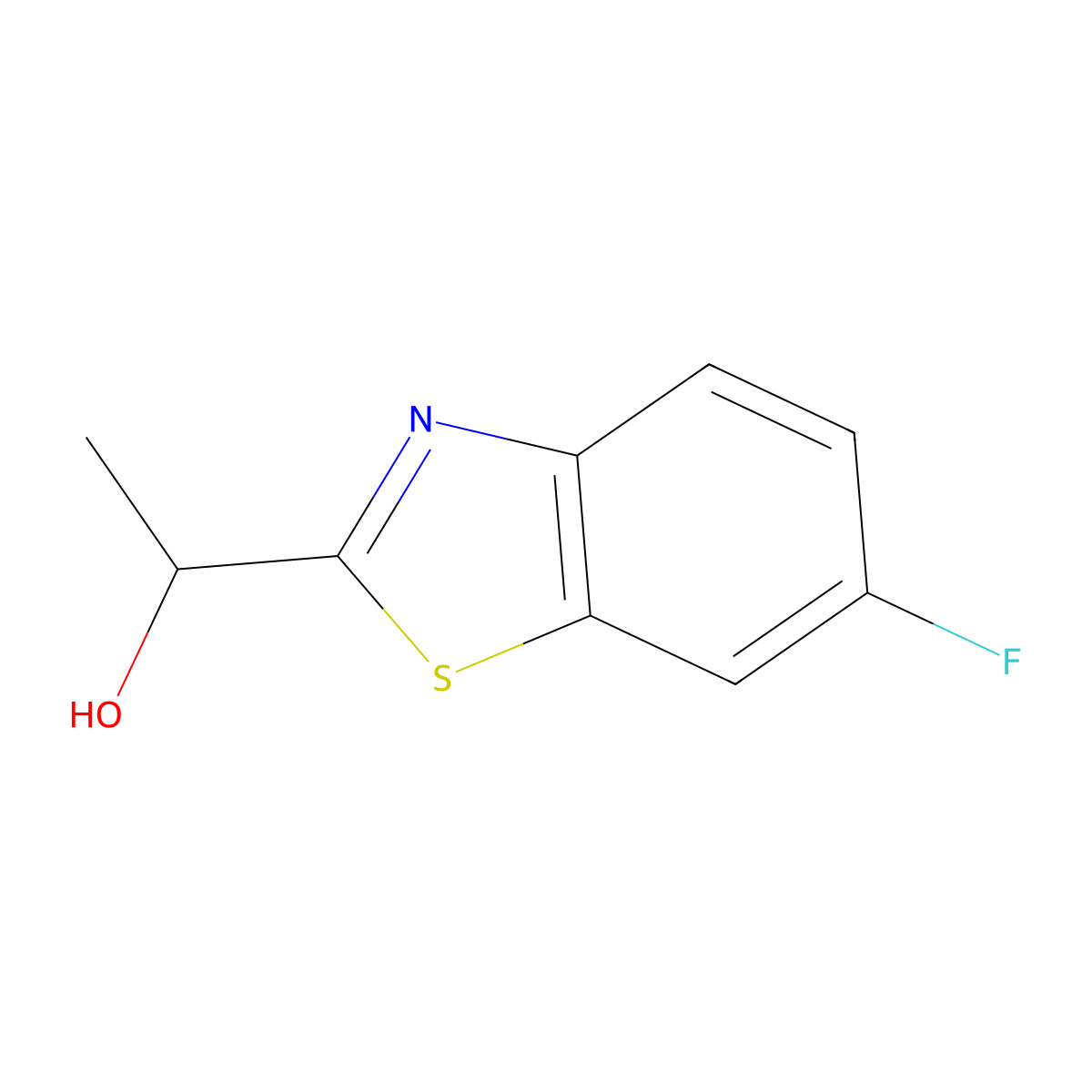 6-Fluoro-alpha-methylbenzothiazole-2-methanol molecular structure, CAS 782480-72-2
