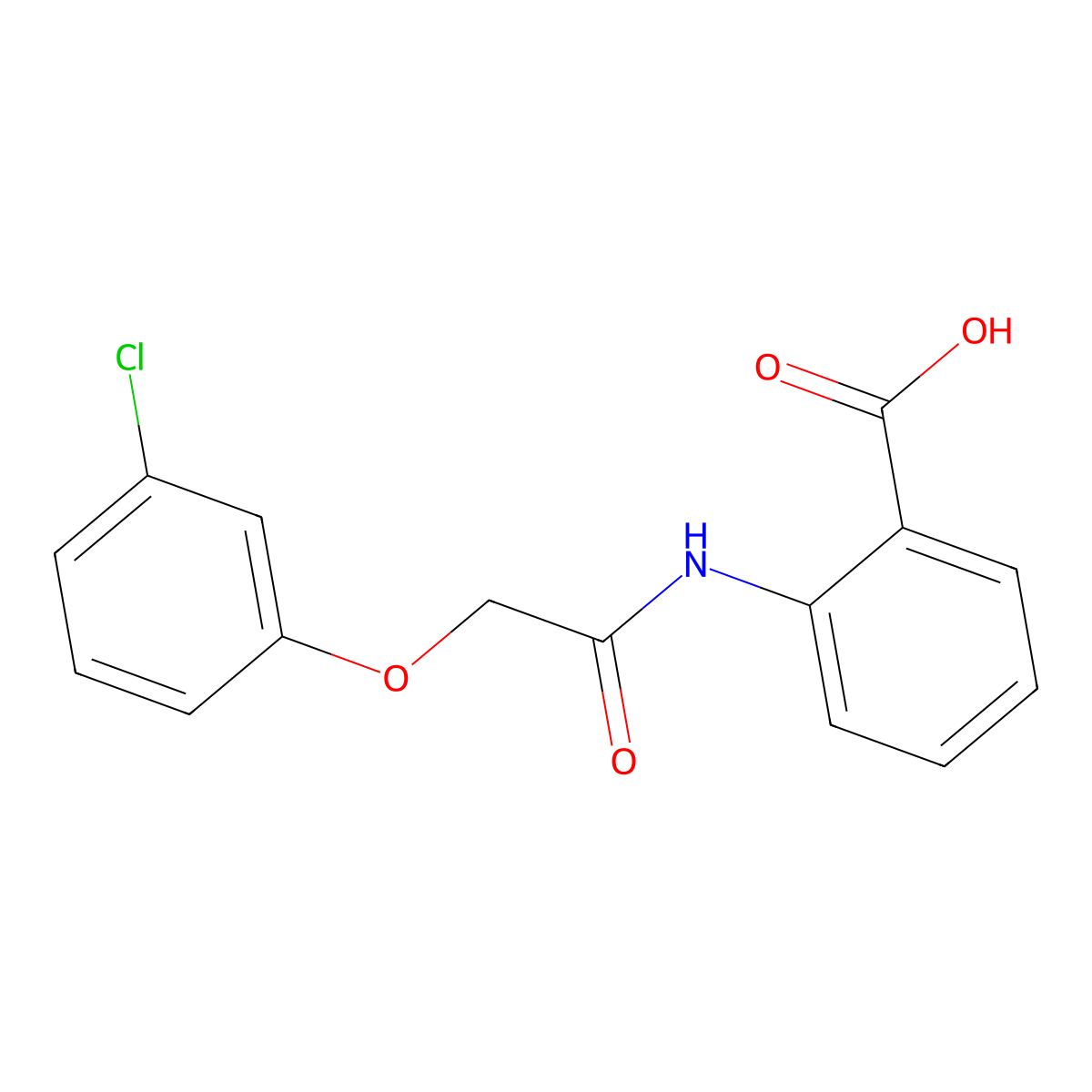 2-[2-(3-Chlorophenoxy)acetamido]benzoic acid molecular structure, CAS 782480-99-3