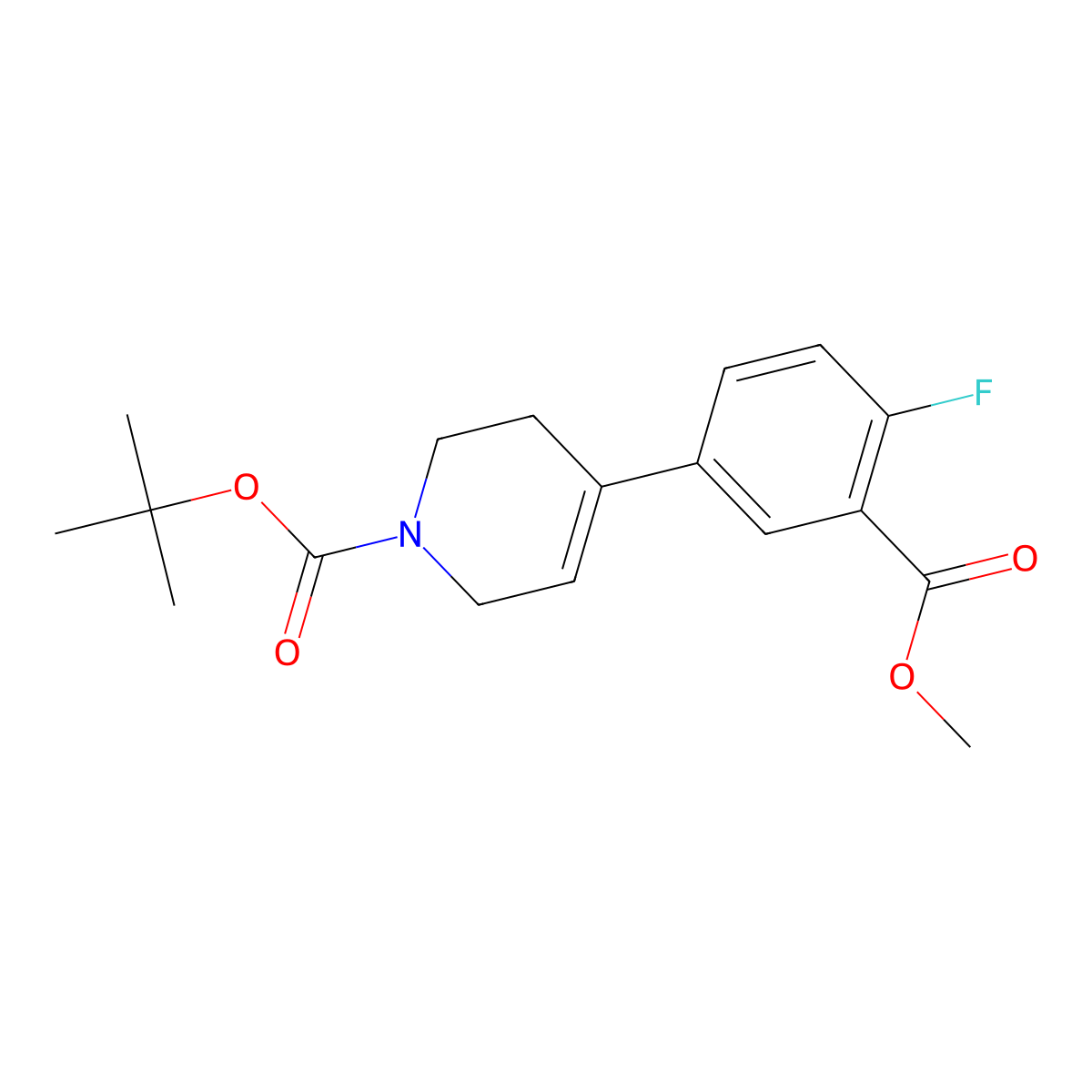 tert-butyl 4-[4-fluoro-3-(methoxycarbonyl)phenyl]-3,6-dihydropyridine-1(2H)-carboxylate molecular structure, CAS 782493-45-2