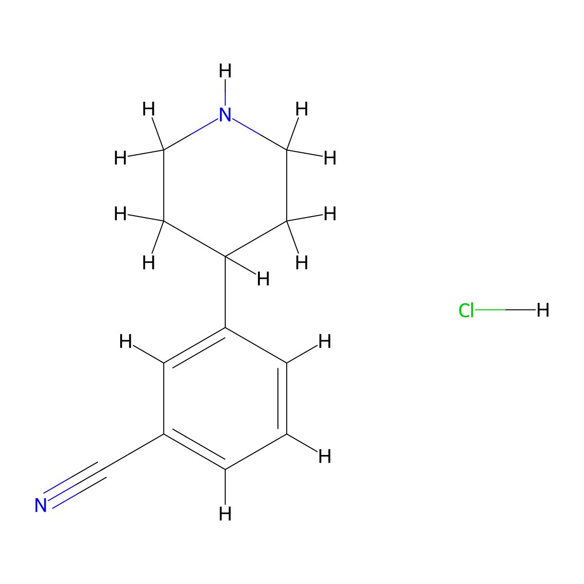 3-(Piperidin-4-YL)benzonitrile hydrochloride molecular structure, CAS 782493-49-6