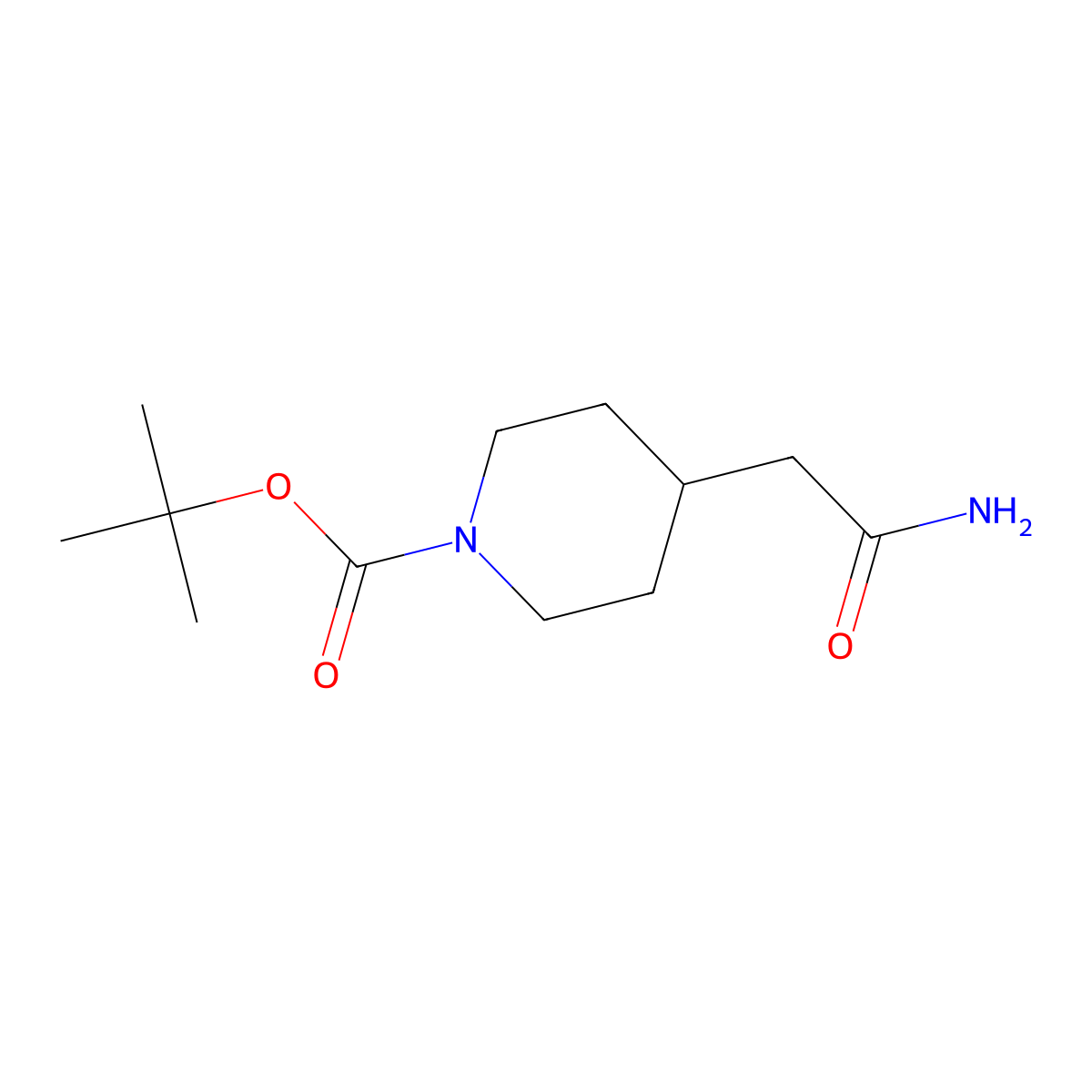 Tert-butyl 4-(2-amino-2-oxoethyl)piperidine-1-carboxylate molecular structure, CAS 782493-57-6