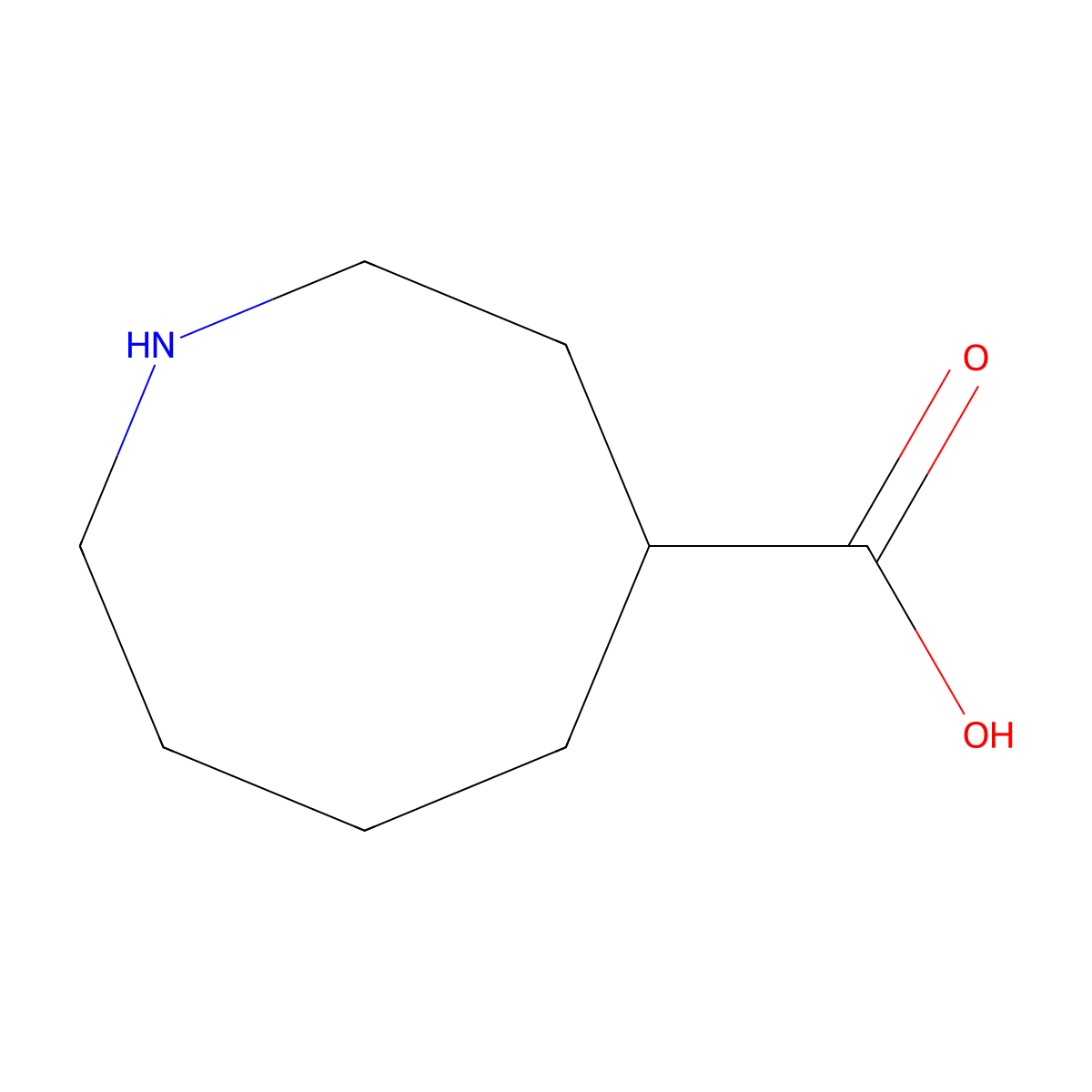 Azocane-4-carboxylic acid molecular structure, CAS 782494-14-8