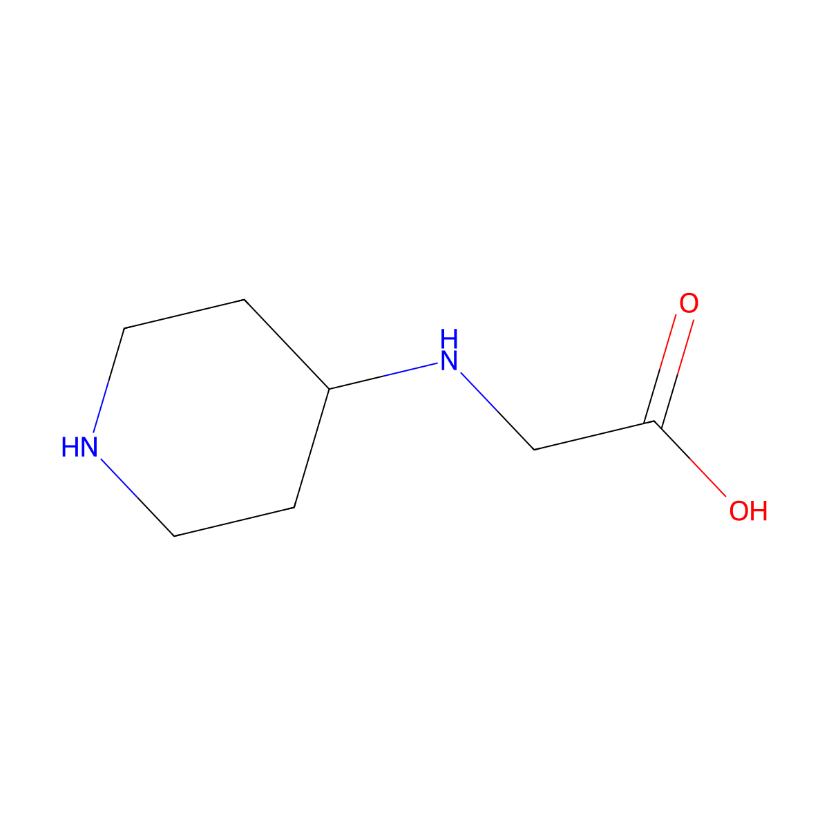 N-Piperidin-4-ylglycine molecular structure, CAS 782494-21-7