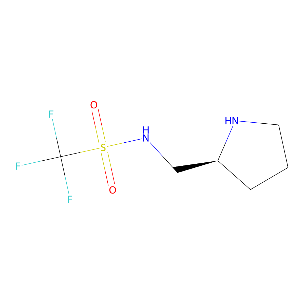 N-[(2S)-2-Pyrrolidinylmethyl]-trifluoromethanesulfonamide molecular structure, CAS 782495-18-5
