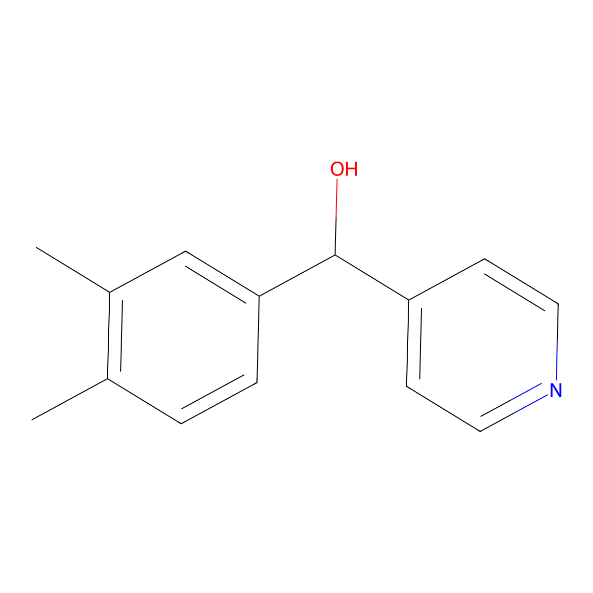 (3,4-Dimethylphenyl)(4-pyridinyl)methanol molecular structure, CAS 782504-44-3