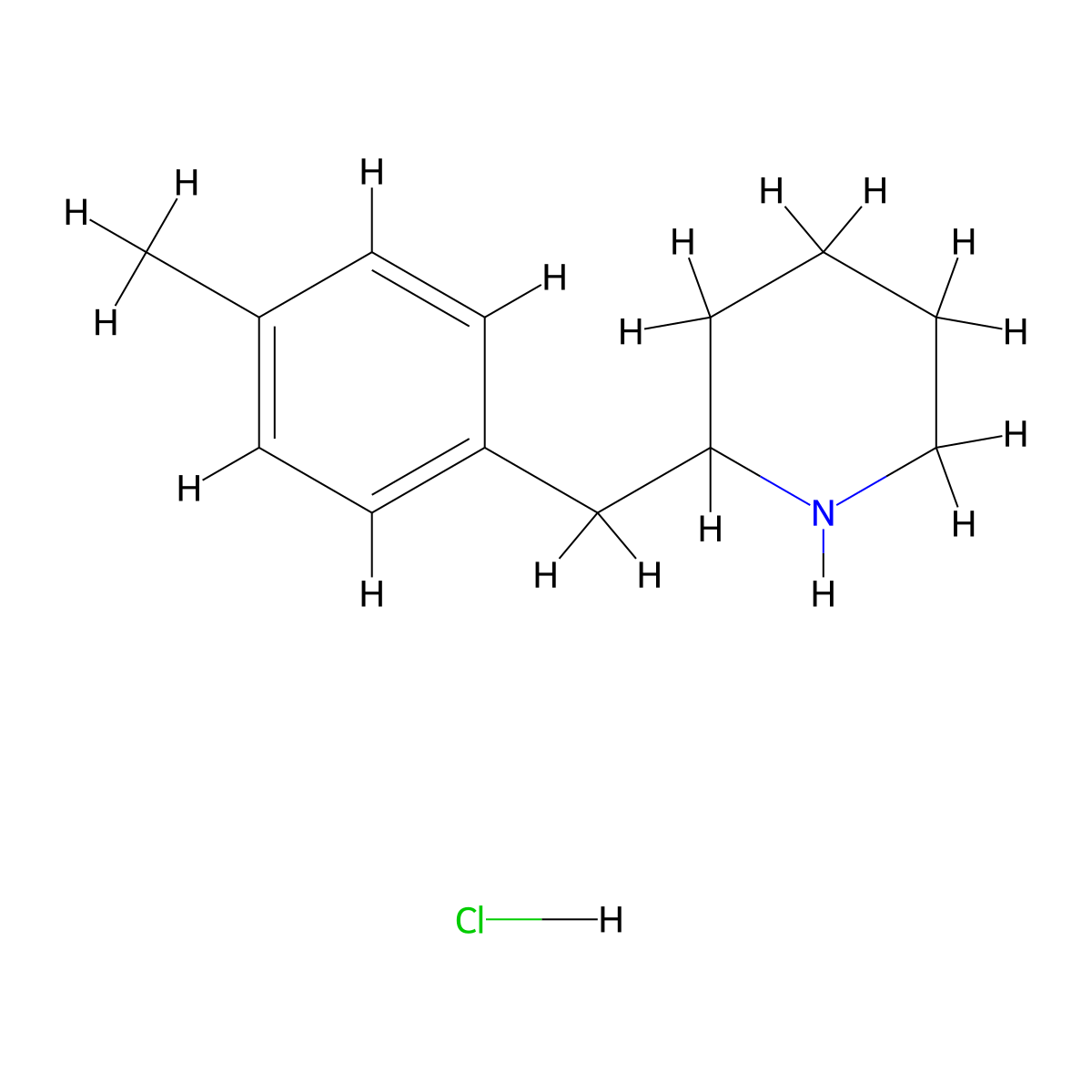 2-(4-Methyl-benzyl)-piperidine hydrochloride molecular structure, CAS 782504-65-8