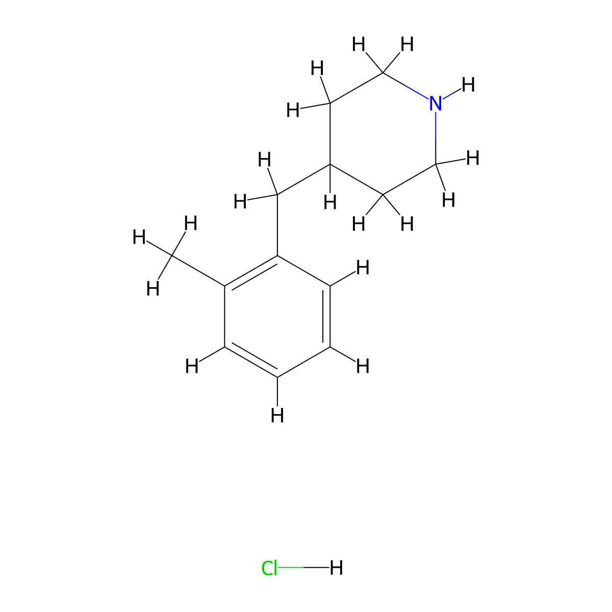 4-(2-Methylbenzyl)piperidine hydrochloride molecular structure, CAS 782504-67-0