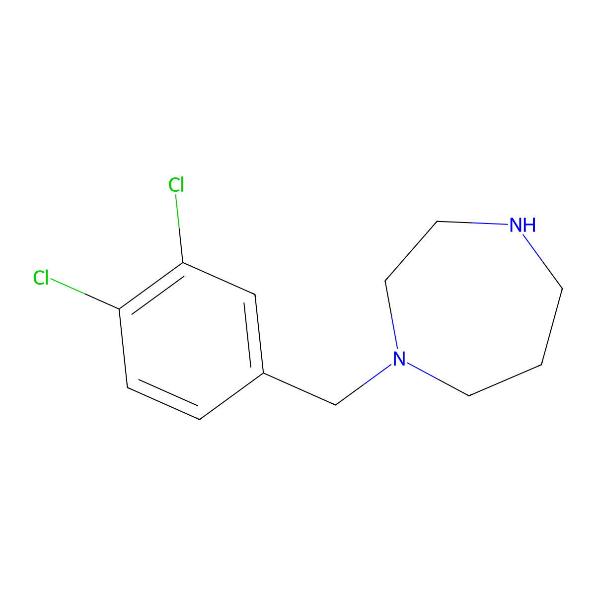 1-(3,4-Dichlorobenzyl)-1,4-diazepane molecular structure, CAS 78251-53-3