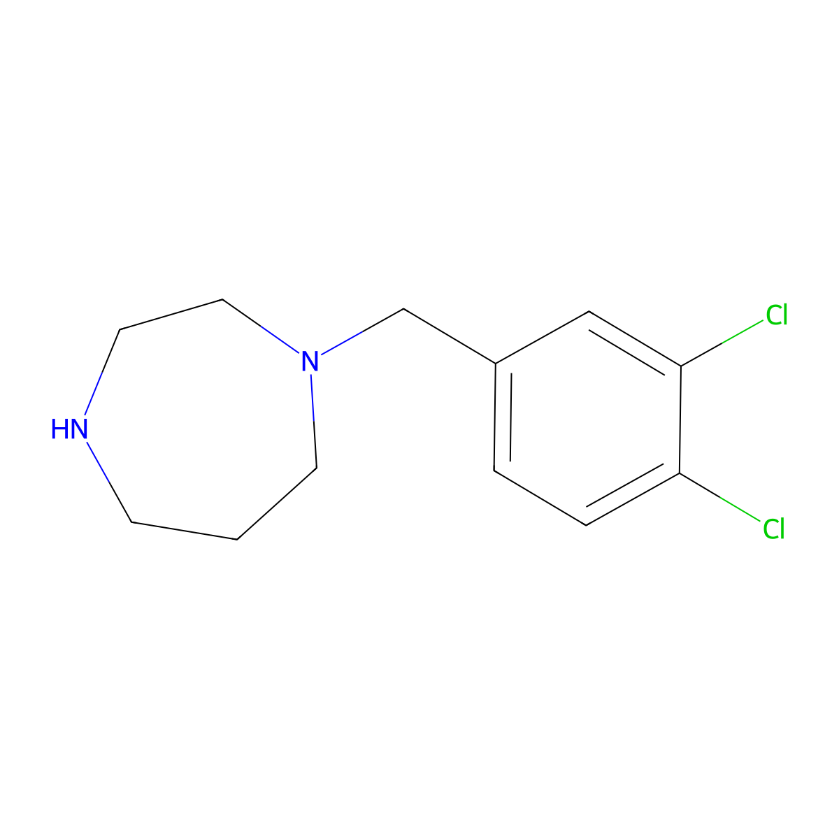 1-(3,4-Dichlorobenzyl)-1,4-diazepane molecular structure, CAS 78251-53-3