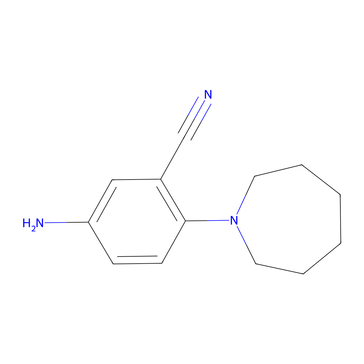 5-Amino-2-(azepan-1-yl)benzonitrile molecular structure, CAS 78252-09-2