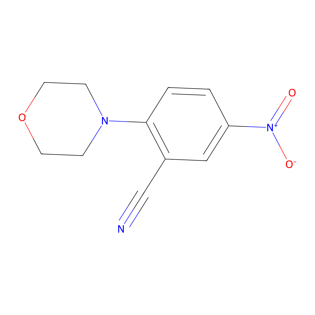 2-Morpholino-5-nitrobenzonitrile molecular structure, CAS 78252-11-6