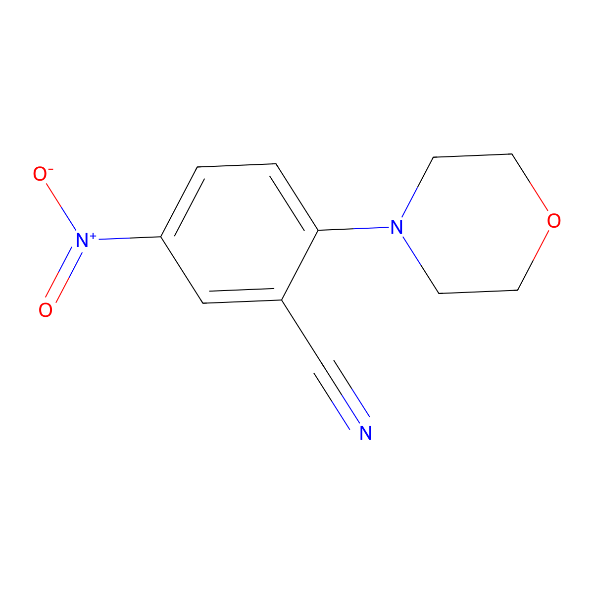 2-Morpholino-5-nitrobenzonitrile molecular structure, CAS 78252-11-6