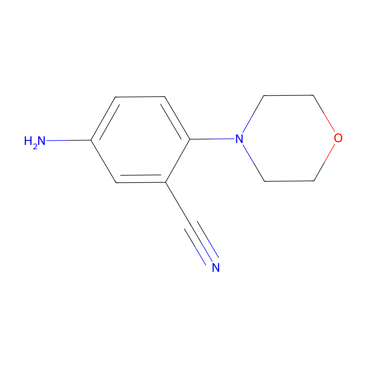 5-Amino-2-(morpholin-4-yl)benzonitrile molecular structure, CAS 78252-12-7