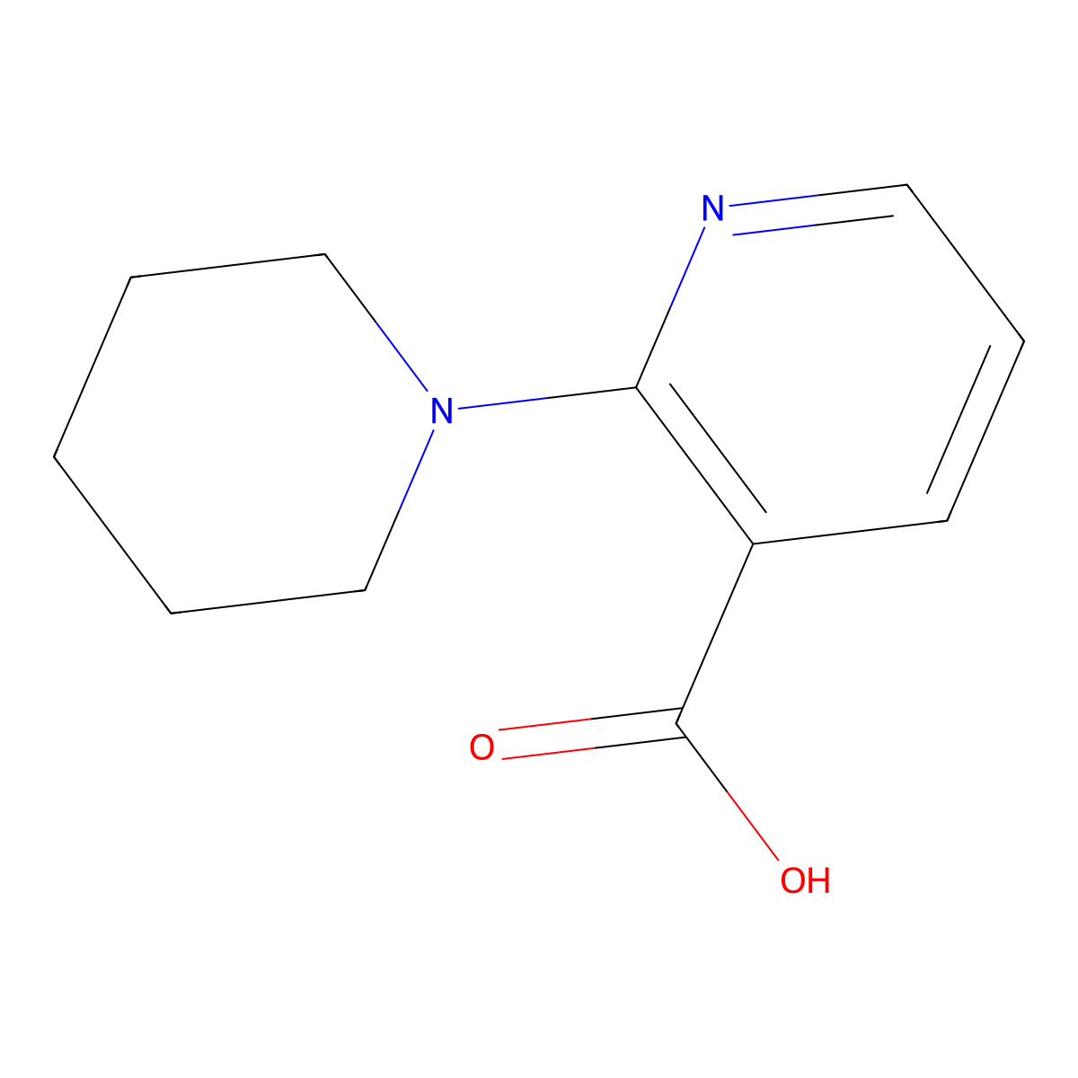 2-(Piperidin-1-yl)pyridine-3-carboxylic acid molecular structure, CAS 78253-61-9