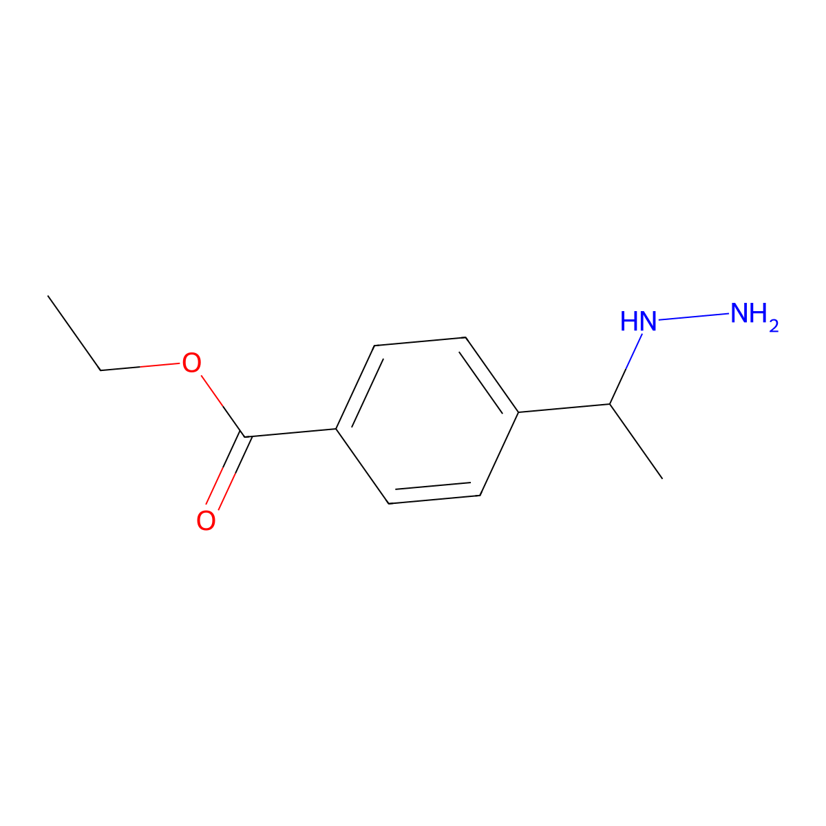 Ethyl 4-(1-hydrazinylethyl)benzoate molecular structure, CAS 78254-16-7