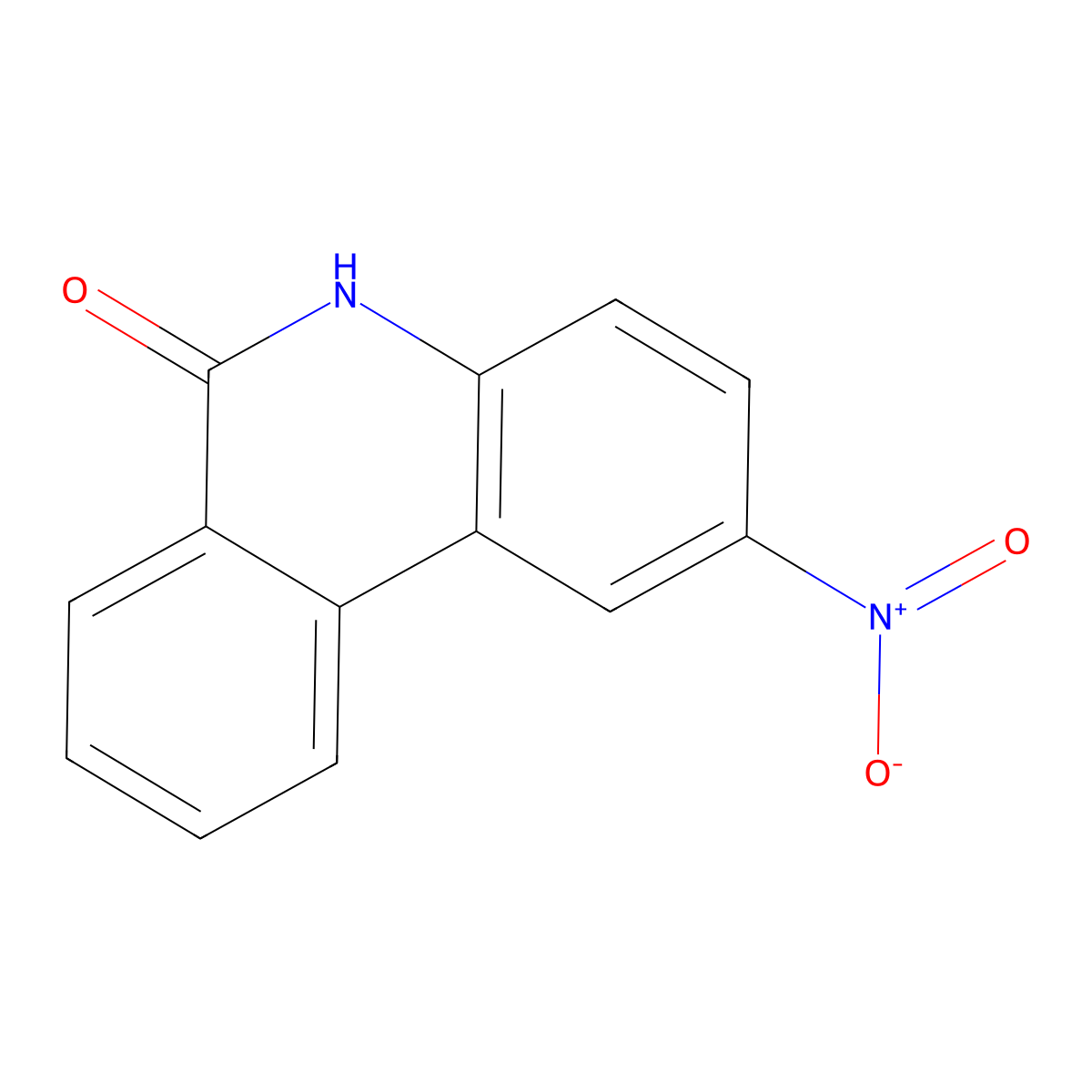 2-Nitro-6(5H)-phenanthridinone molecular structure, CAS 78256-30-1