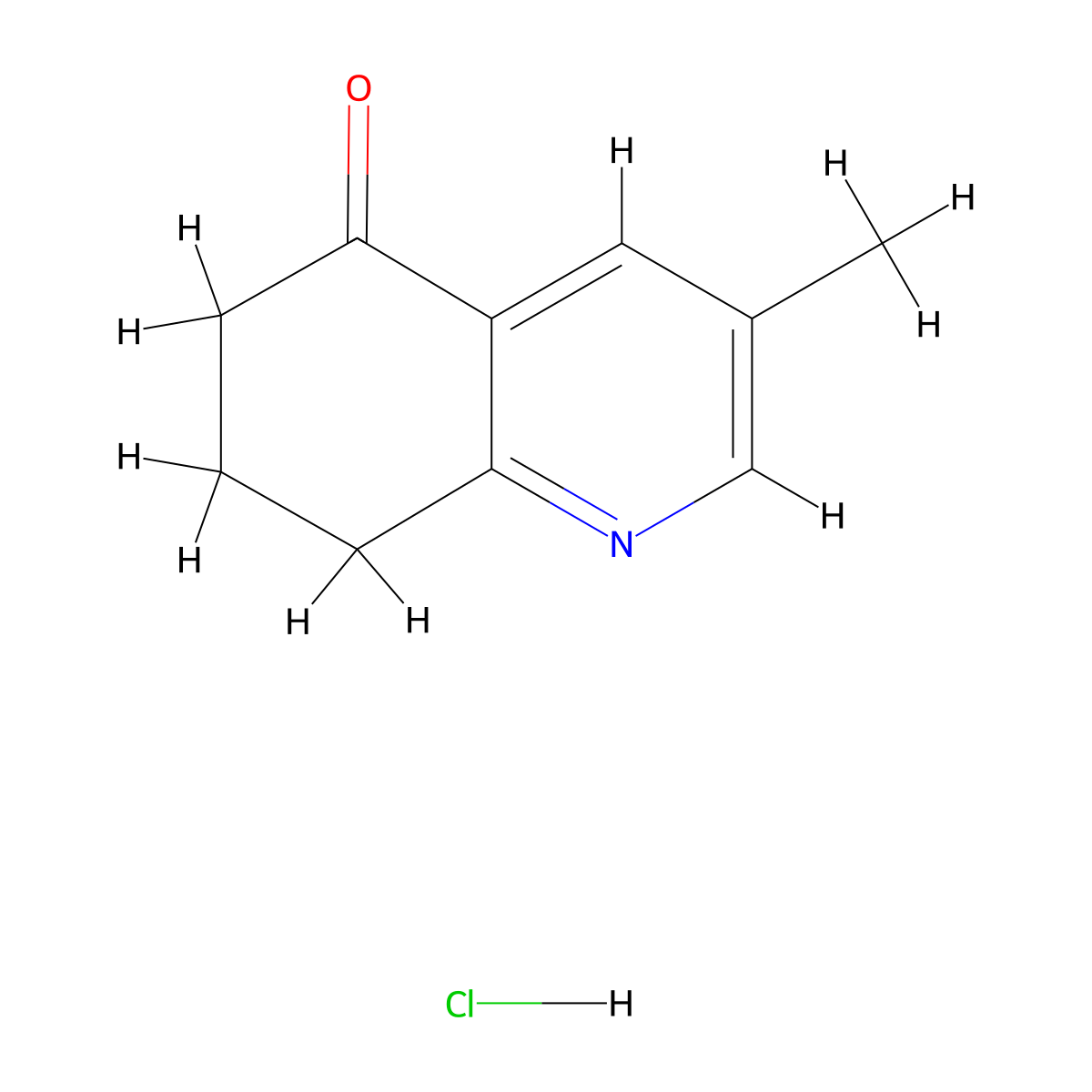 3-methyl-7,8-dihydroquinolin-5(6H)-one hydrochloride molecular structure, CAS 78257-02-0
