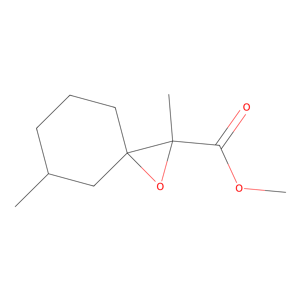Methyl 2,5-dimethyl-1-oxaspiro[2.5]octane-2-carboxylate molecular structure, CAS 78258-28-3