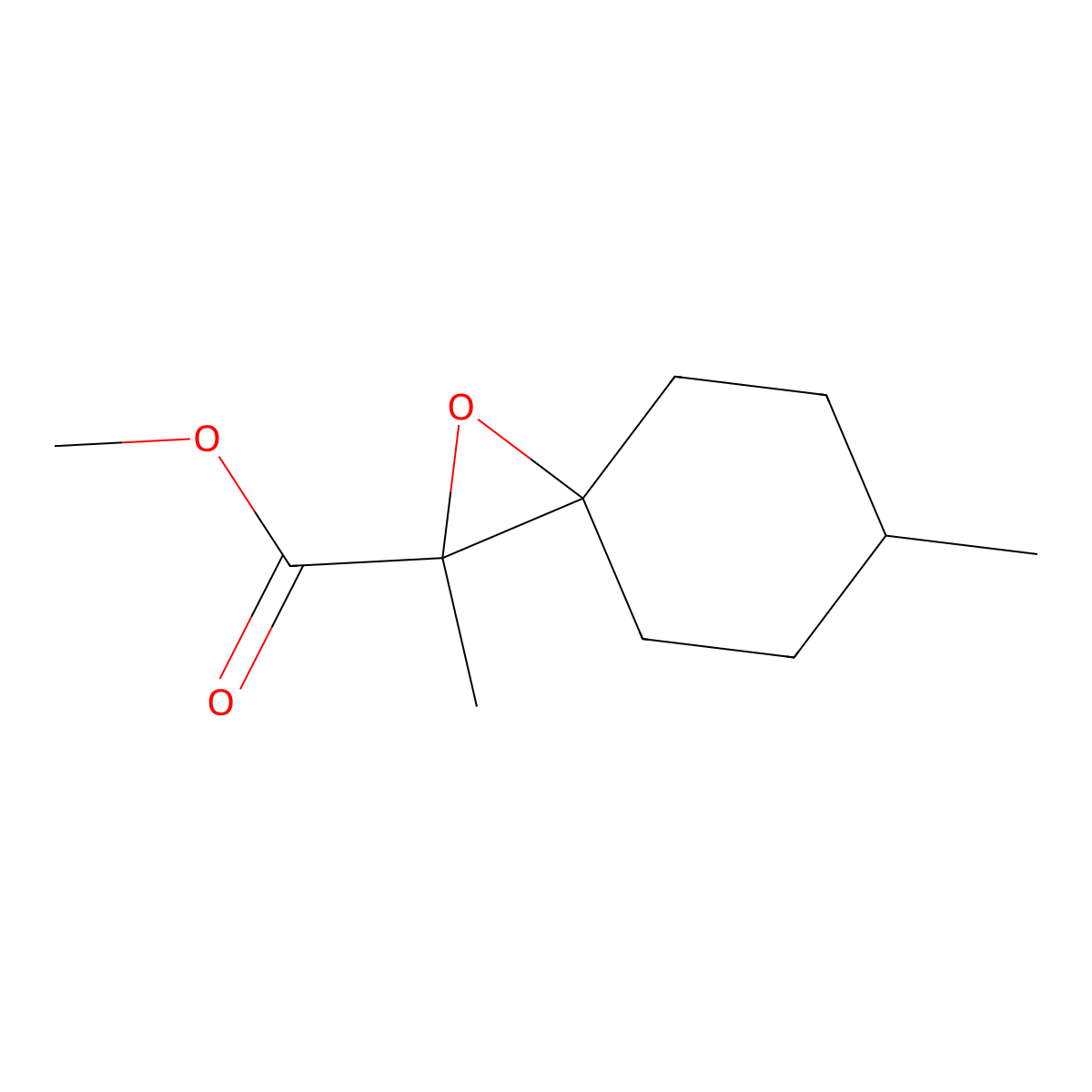 Methyl 2,6-dimethyl-1-oxaspiro[2.5]octane-2-carboxylate molecular structure, CAS 78258-29-4