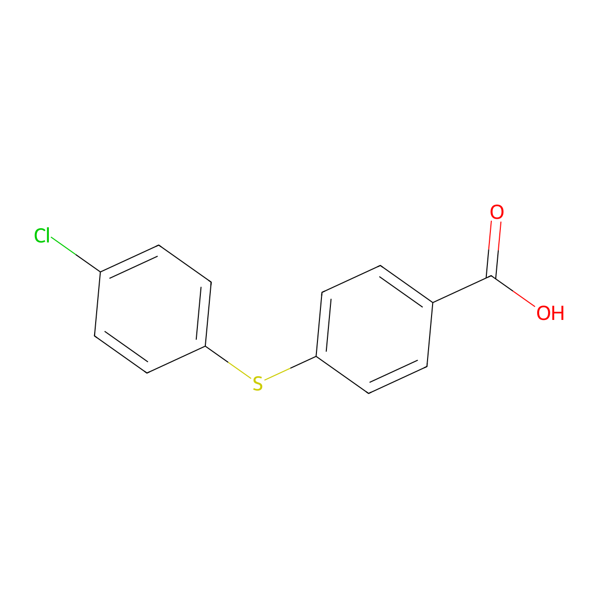 4-[(4-Chlorophenyl)sulfanyl]benzoic acid molecular structure, CAS 78259-01-5
