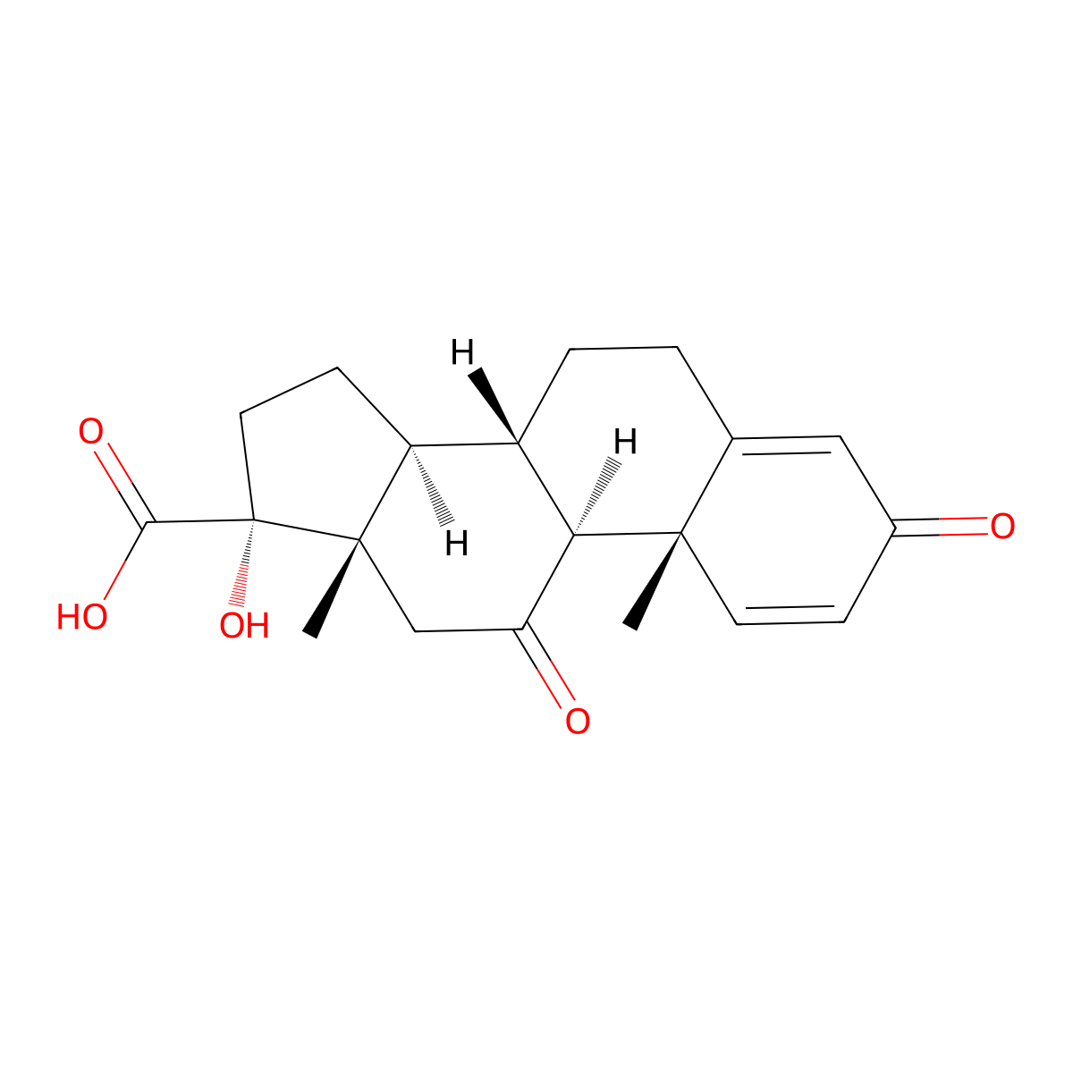 17-Hydroxy-3,11-dioxo-androsta-1,4-diene-17b-carboxylic Acid molecular structure, CAS 78261-67-3