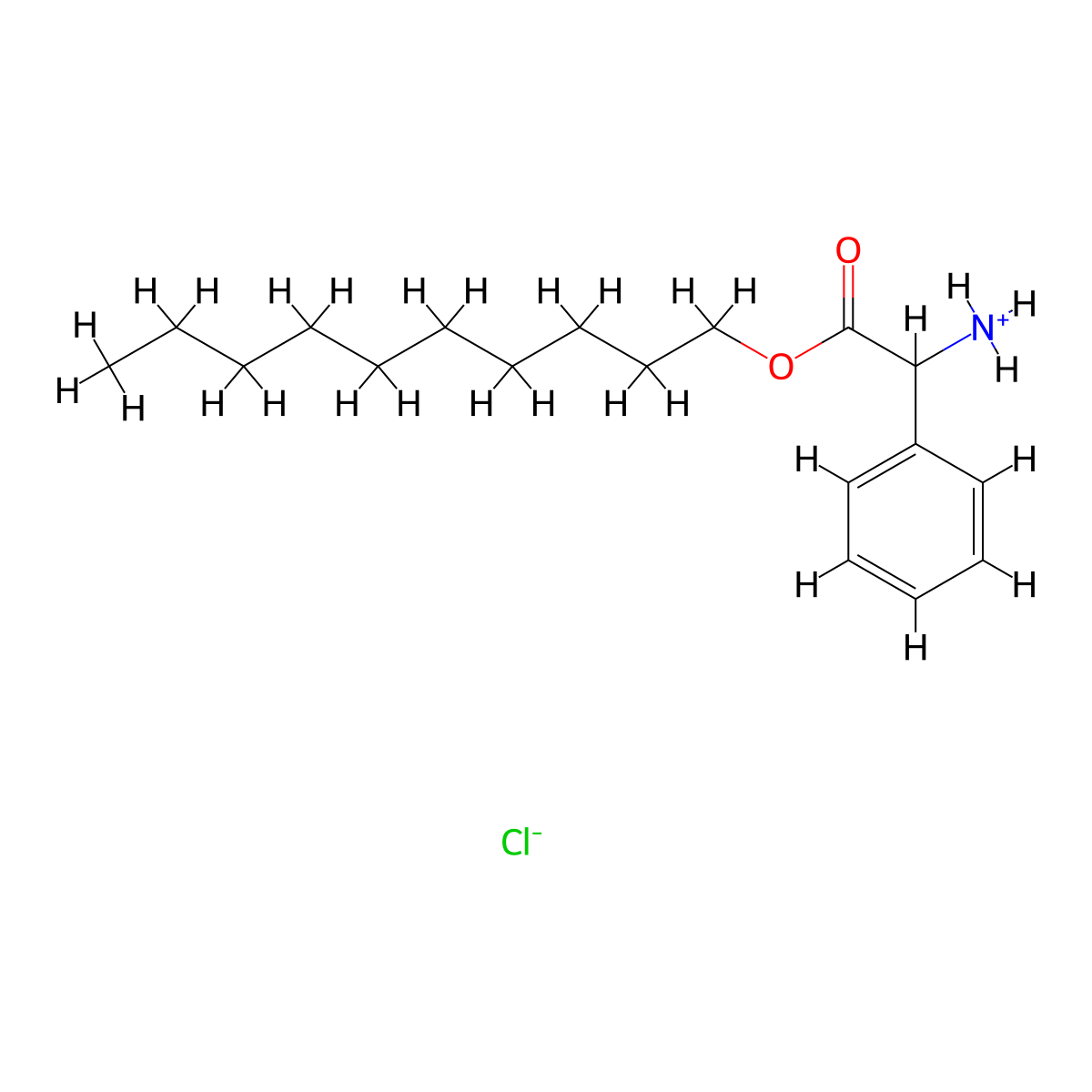 Benzeneacetic acid, alpha-amino-, decyl ester, hydrochloride (1:1) molecular structure, CAS 78265-97-1