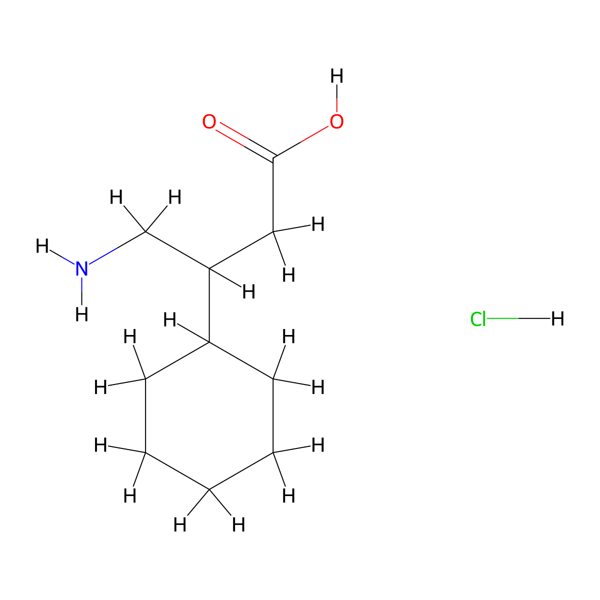 4-Amino-3-cyclohexylbutanoic acid hydrochloride molecular structure, CAS 78269-74-6