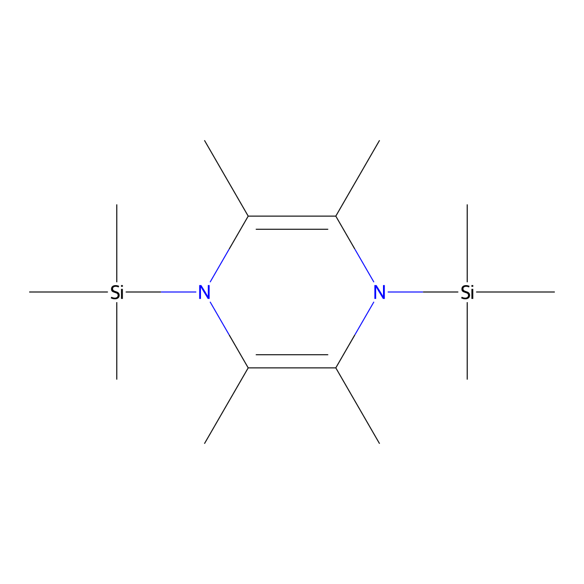 Pyrazine, 1,4-dihydro-2,3,4,5-tetramethyl-1,4-bis(trimethylsilyl)- molecular structure, CAS 78279-92-2