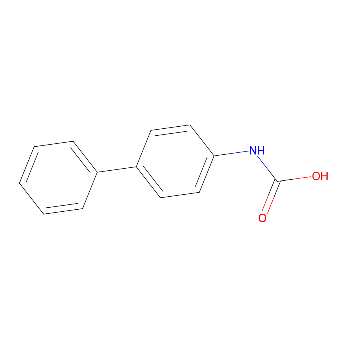 4-Biphenylcarbamic acid molecular structure, CAS 78281-06-8