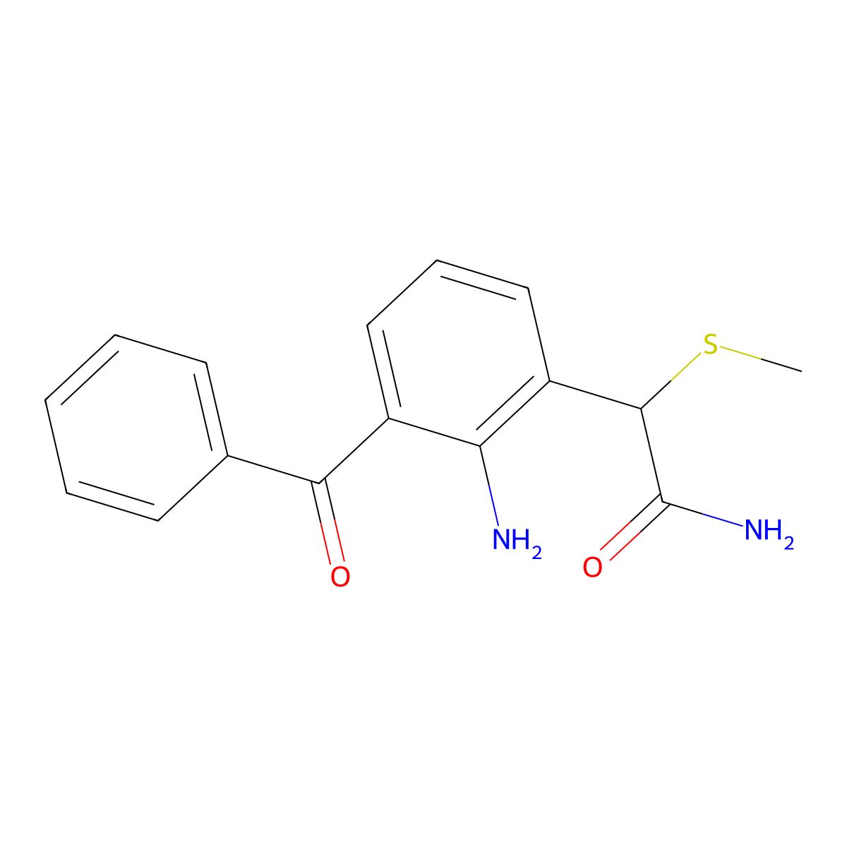 2-(2-Amino-3-benzoylphenyl)-2-(methylsulfanyl)acetamide molecular structure, CAS 78281-61-5